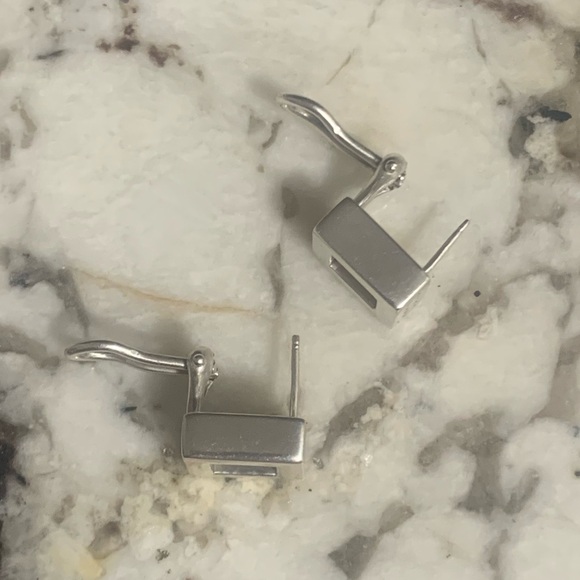 GUCCI Rare Vintage Hollow Square Earrings, Stamped 925 - Picture 9 of 11